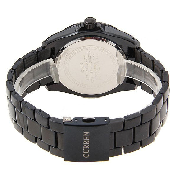 Curren Men's Black Stainless Steel Waterproof Watch (Black 5.2cm Dial) - CUR093