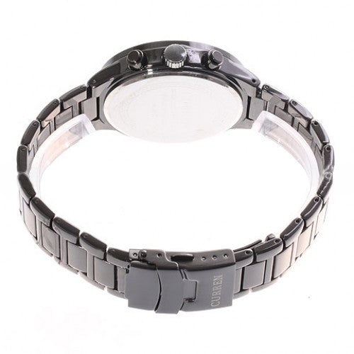 Curren Men's Black Stainless Steel Waterproof Chronograph (Black 4.2cm Dial) - CUR088