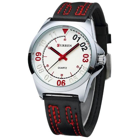 White dial with silver frame