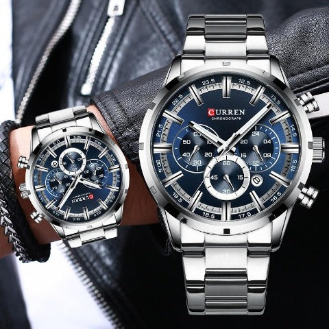 Curren Stainless Steel Chronograph Men's Watch (Dial - 4.7cm) - CUR198
