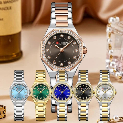 Curren Women's Sparkling Rhinestone Blanche Watch (Dial 2.1 cm) - CUR229