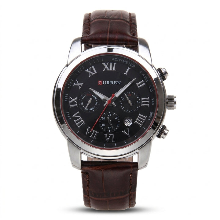 Chronograph with Leather Band - - CUR081